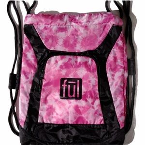 Drawstring Backpack Tie Dye Bag Pink Tie Dyed